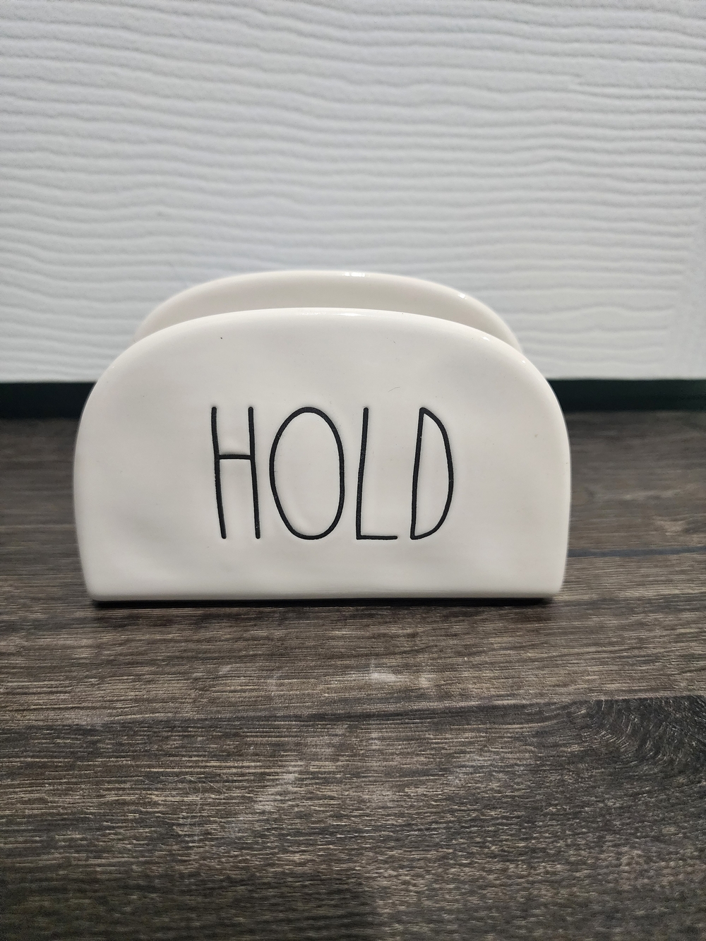 Rae Dunn White Ceramic Holder with HOLD